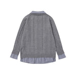 가짜 투피스 스플라이스 커플 스웨터