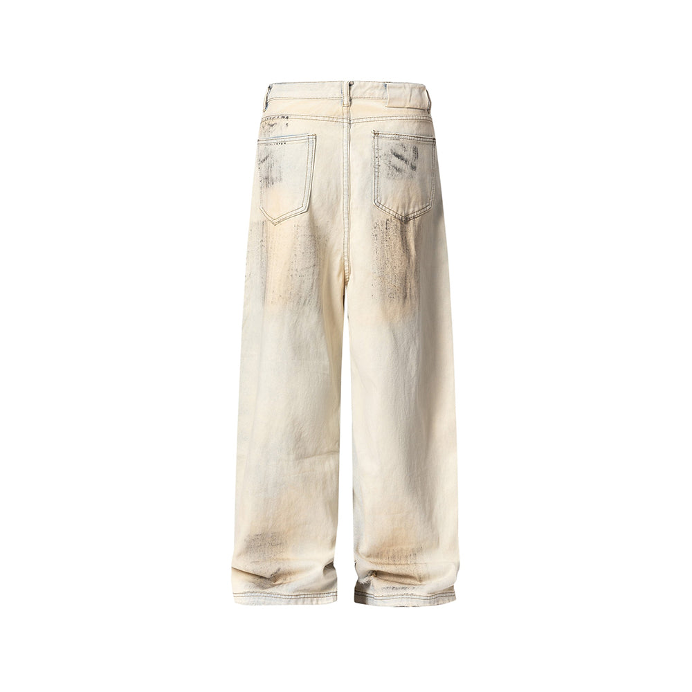 復古寬鬆牛仔長褲