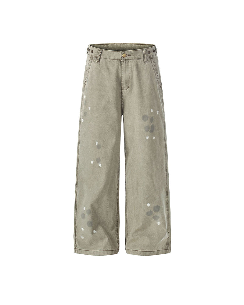 Dip-dye Ink Splatter Wide-leg Trousers