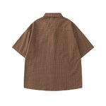 簡約格紋短袖襯衫