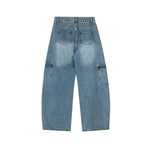 復古水洗牛仔長褲