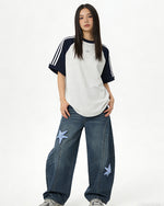 Distressed Embroidered Jeans