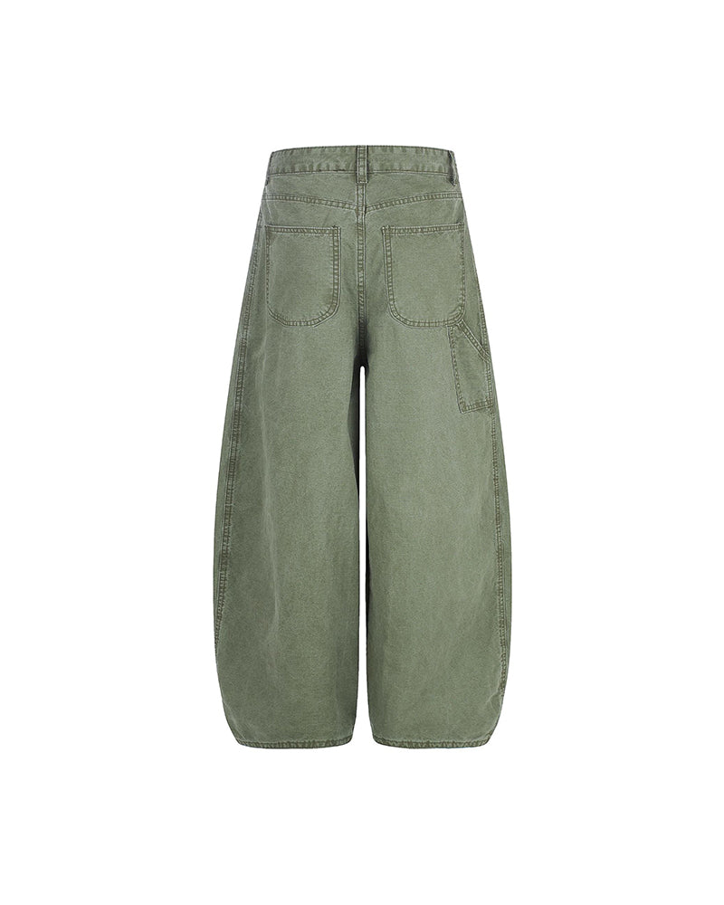 Distressed patchwork work pants