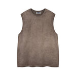 Washed solid color sleeveless vest