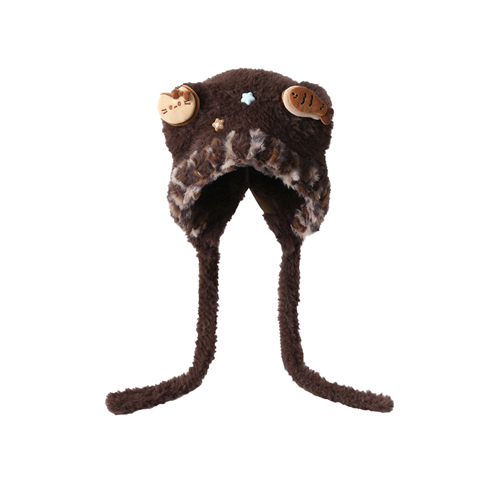 Color-blocked cat ear flaps