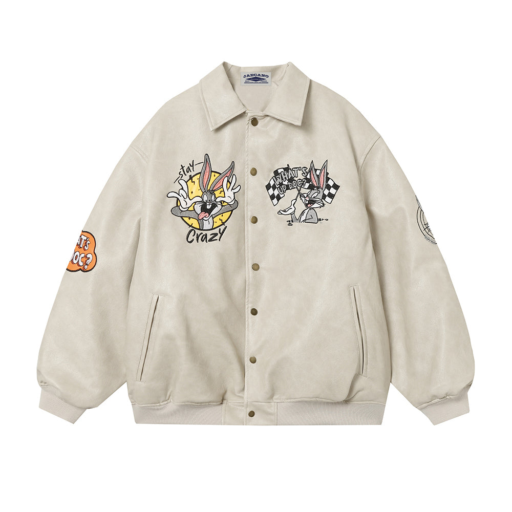Cartoon embroidery padded jacket