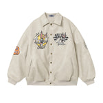 Cartoon embroidery padded jacket