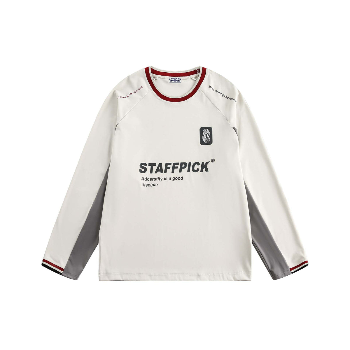 Retro patchwork round neck long sleeves