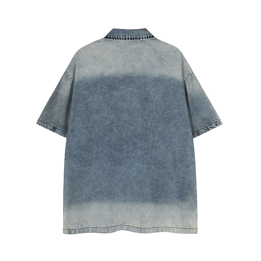 빈티지 루즈 데님 반팔