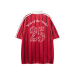 레트로 대비 스트라이프 반소매