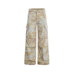 Wide-leg camouflage trousers