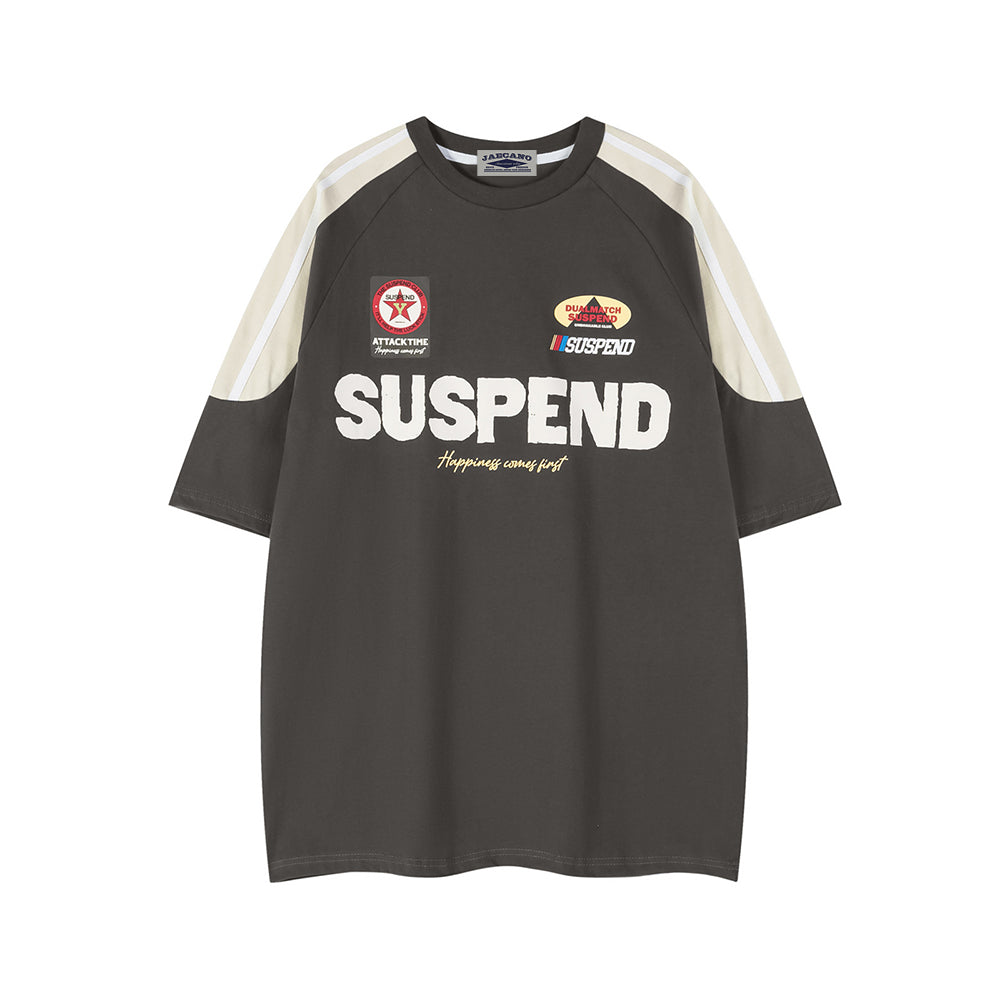 레트로한 배색 패치워크 반소매