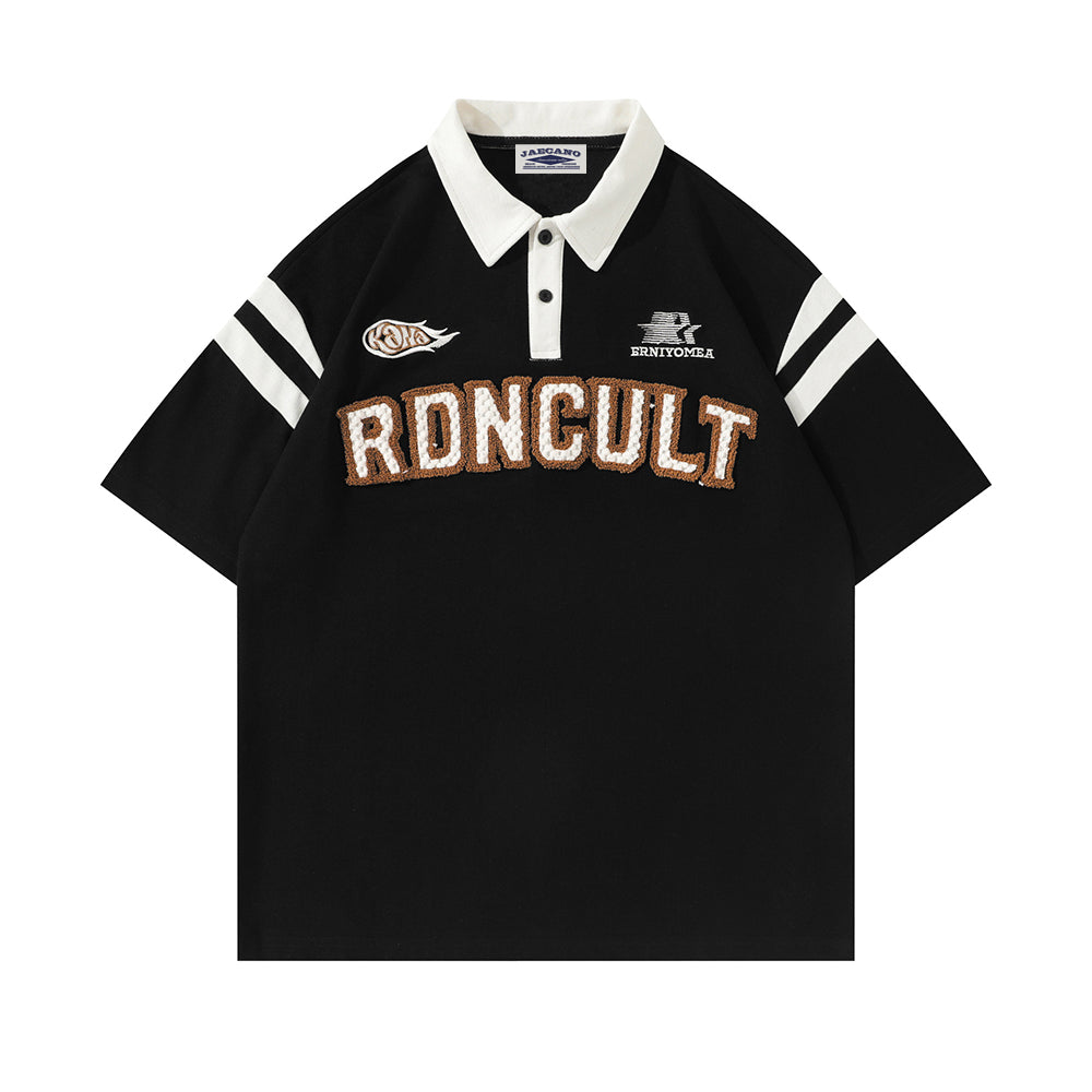 트렌디한 레터 자수 반팔