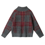 Plaid lapel short jacket