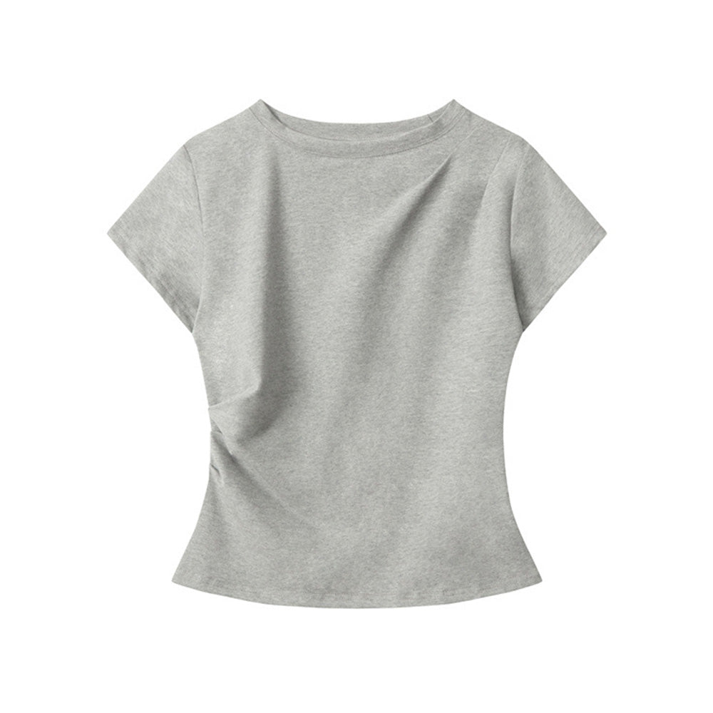 Simple pleated short sleeves