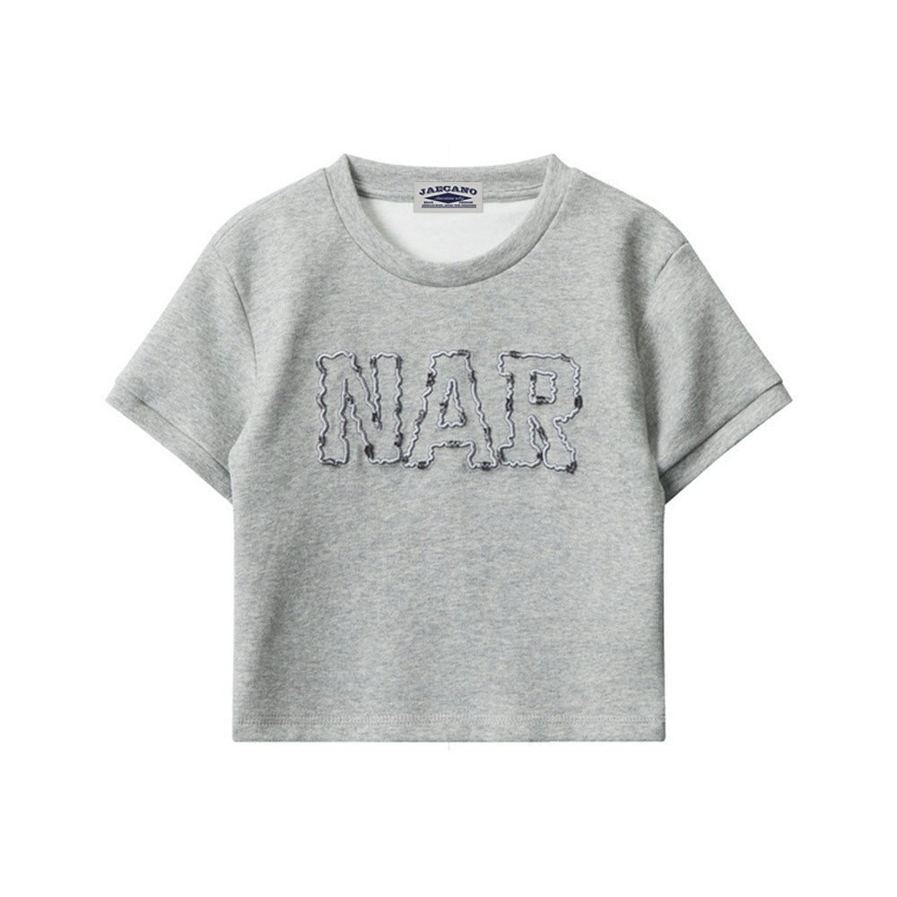 Letter embroidered short sleeves