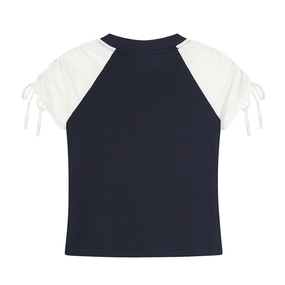 레트로 콘트라스트 반소매