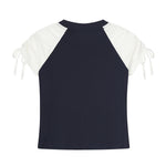 레트로 콘트라스트 반소매