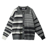 Color-blocked irregular knit cardigan