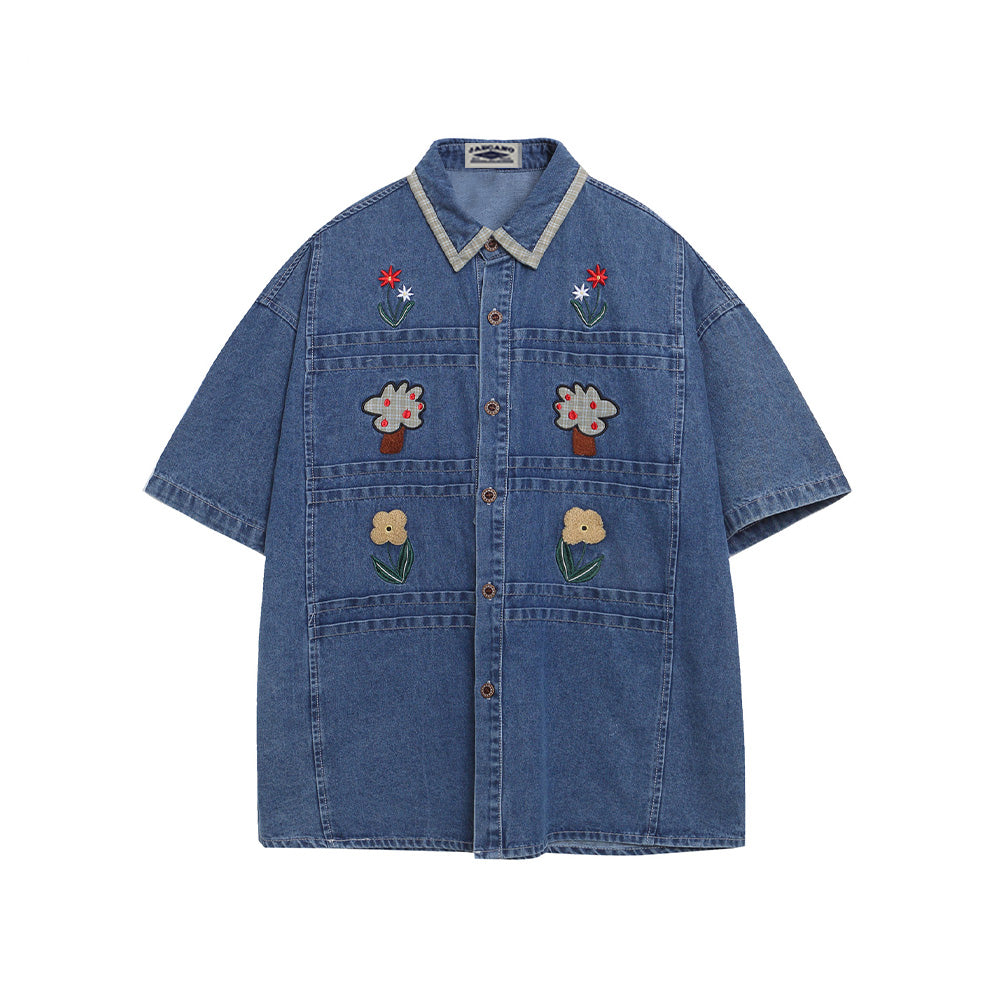 Funny flower short-sleeved shirt