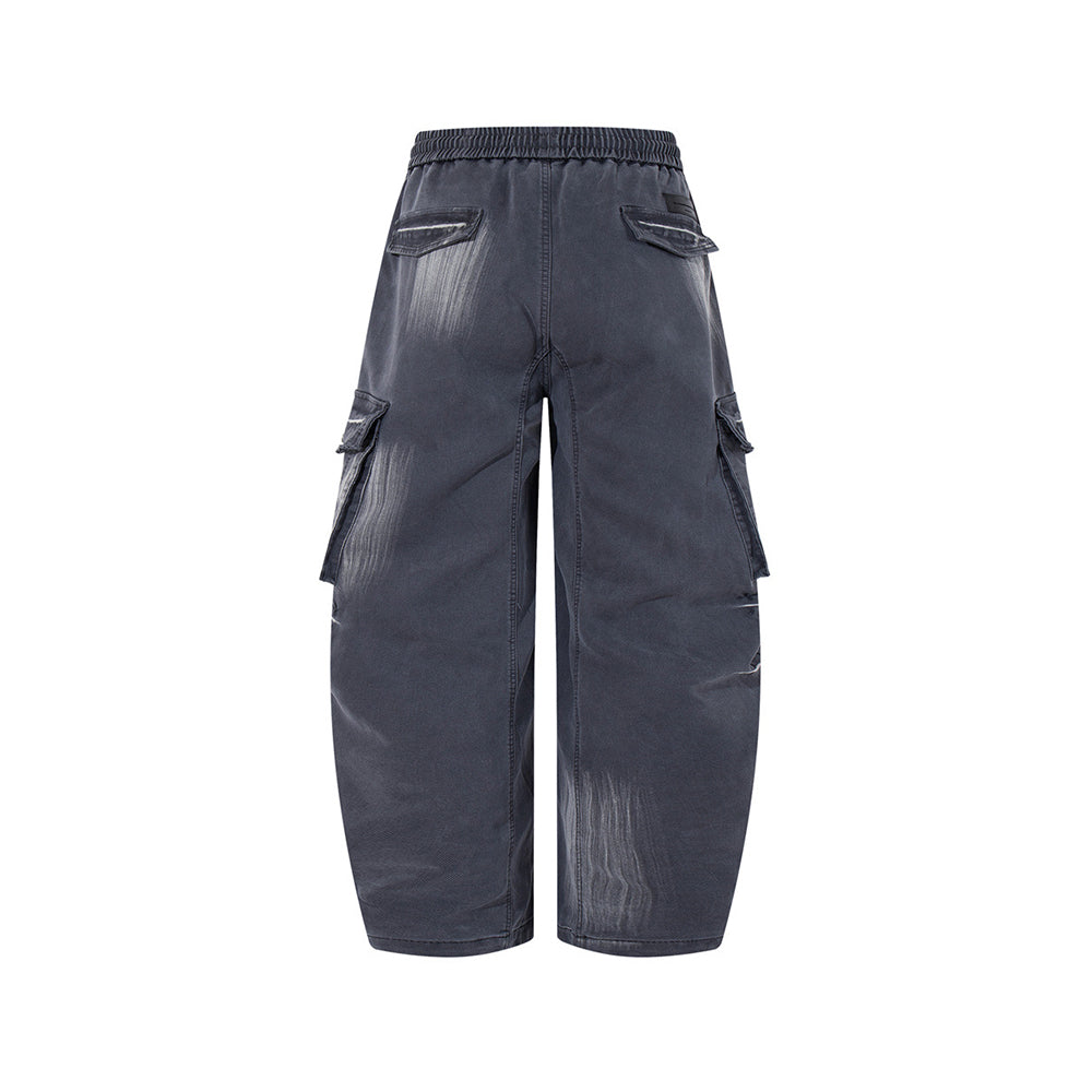 Distressed multi-pocket sweatpants