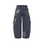 Distressed multi-pocket sweatpants