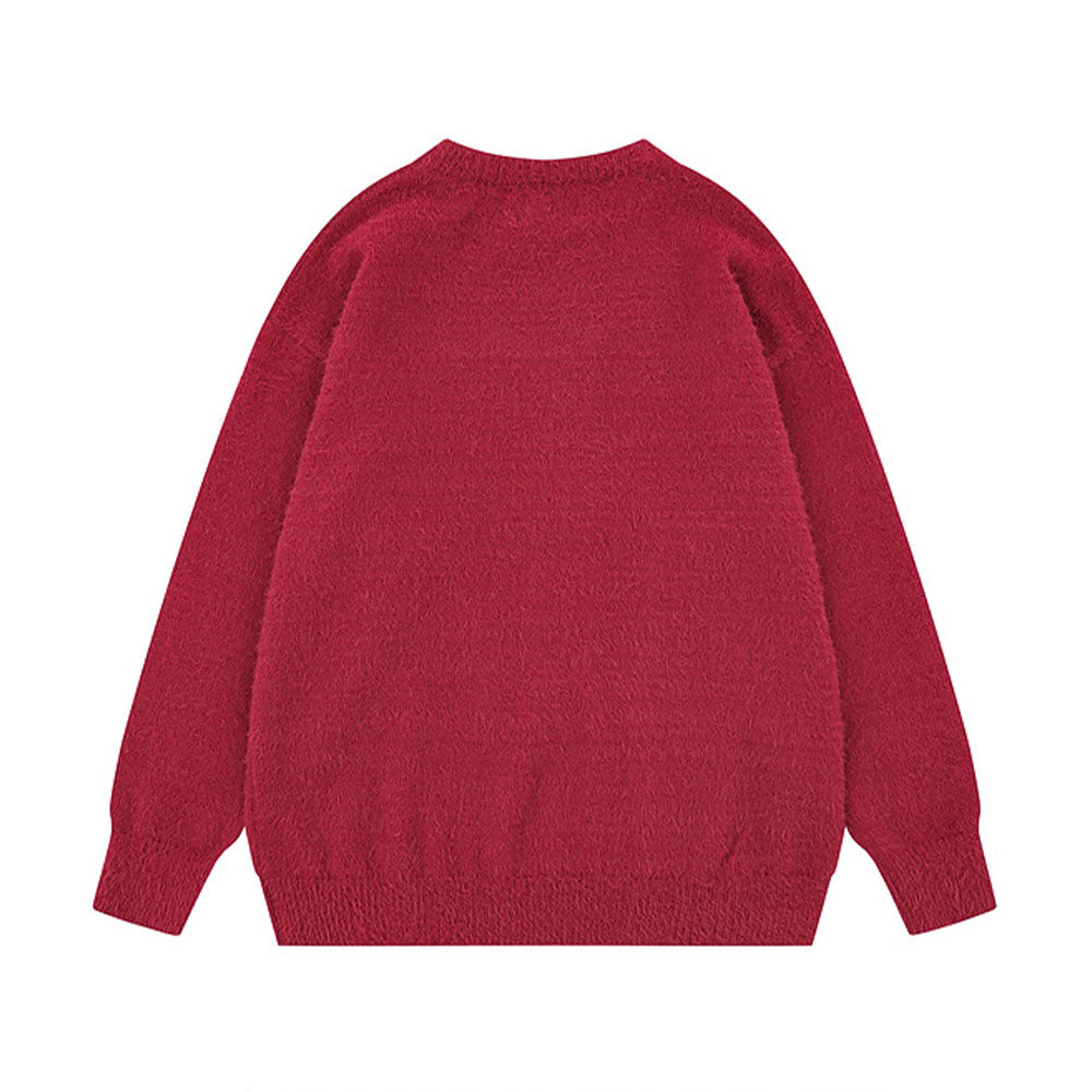 復古貓咪寬鬆毛衣