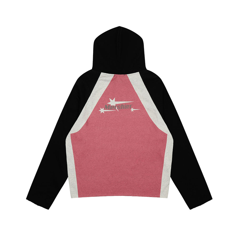 撞色拼接套頭衛衣