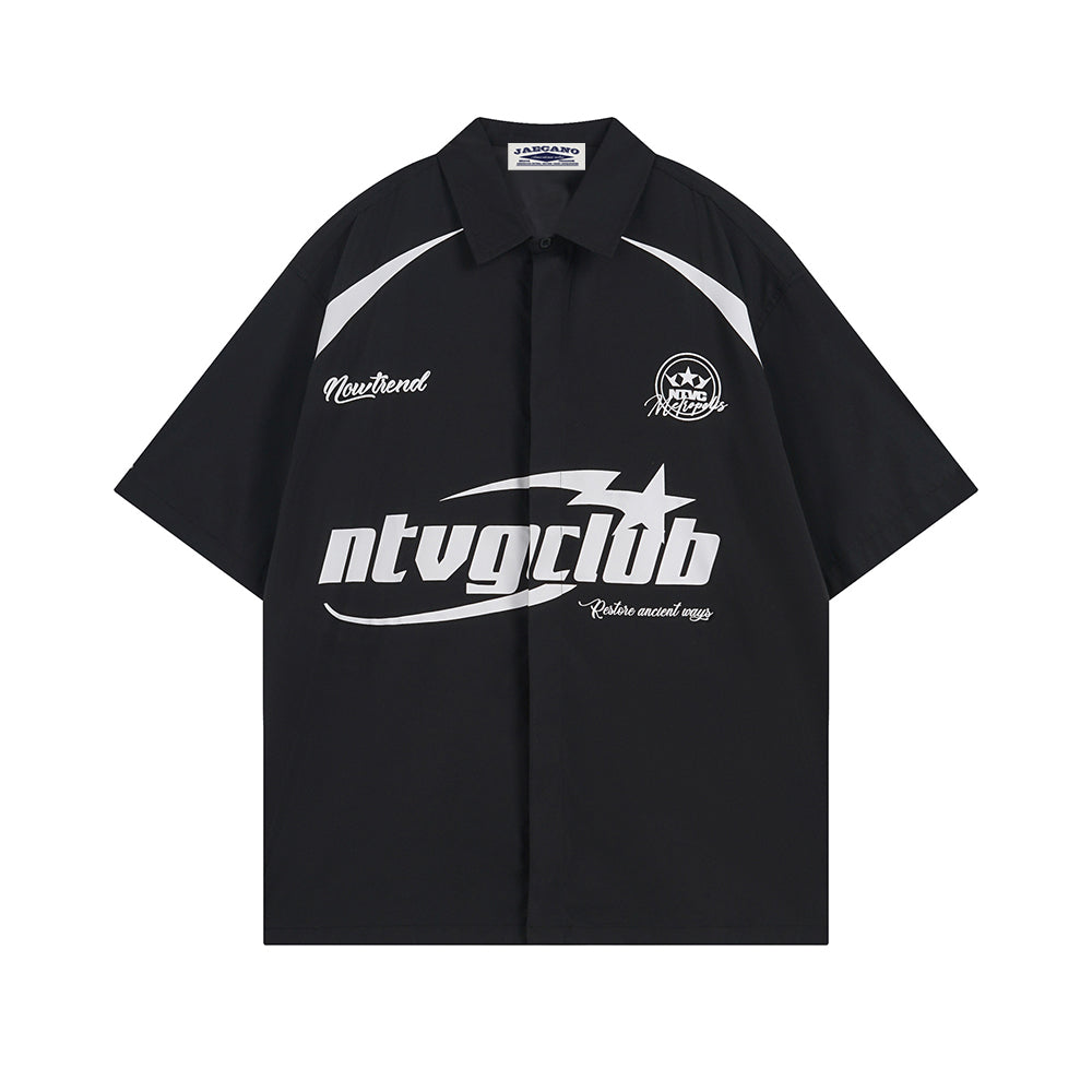 아메리칸 스트리트 컬러 블록 셔츠