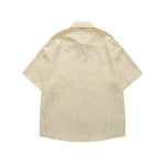 Embroidered plaid short-sleeved shirt