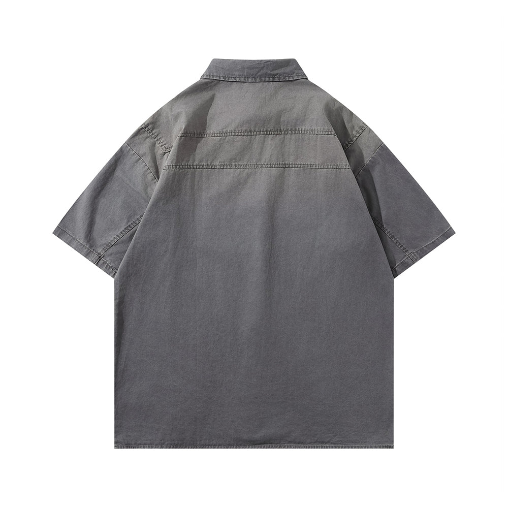Vintage workwear short-sleeved shirt