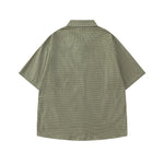 復古格紋短袖襯衫
