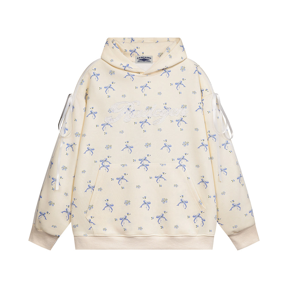 Retro cute embroidered hooded sweatshirt