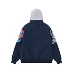 embroidered hooded jacket