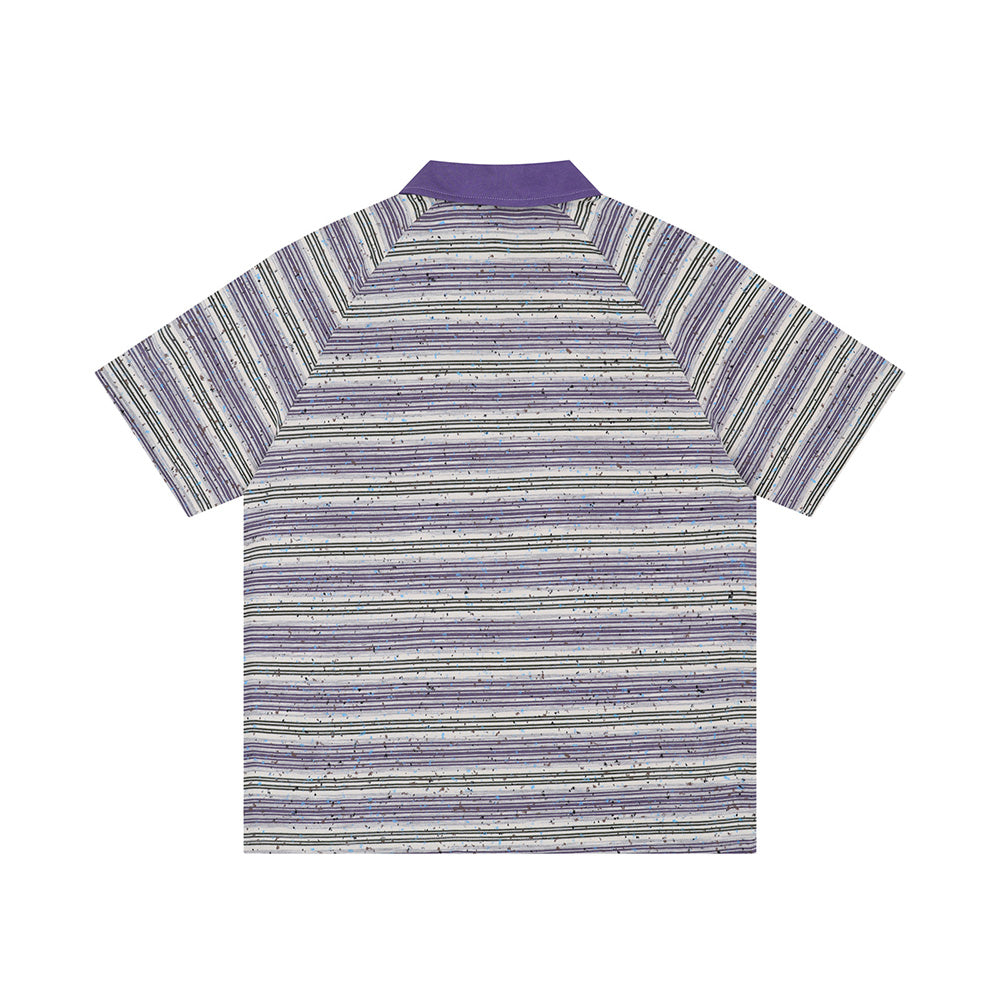 대조적인 줄무늬 짧은 소매