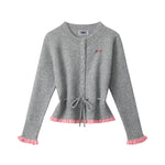 收腰短款針織毛衣(毛衣)