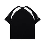 스포츠 스타일 패치워크 반팔