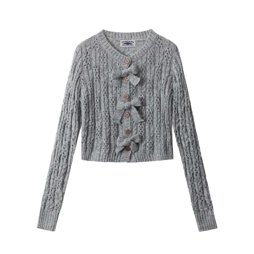 蝴蝶結長袖針織衫(女款)