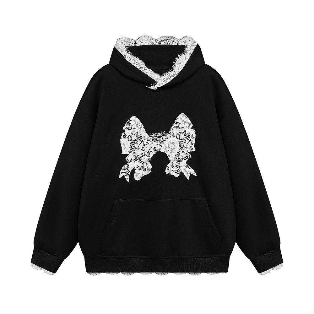 Vintage embroidered hooded sweatshirt