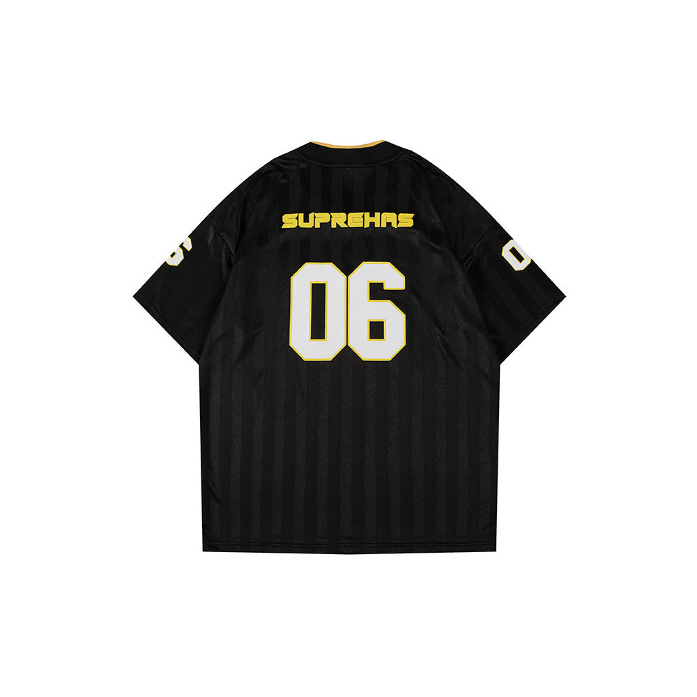 v領運動條紋短袖