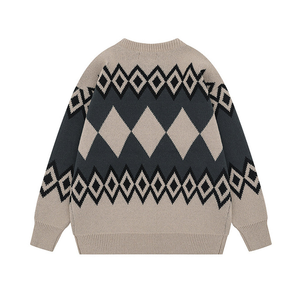 diamond-knitted jacket