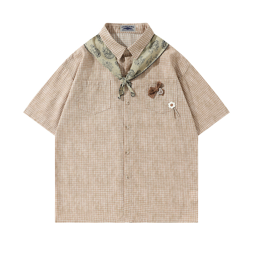 Vintage Plaid Short Sleeve Shirt