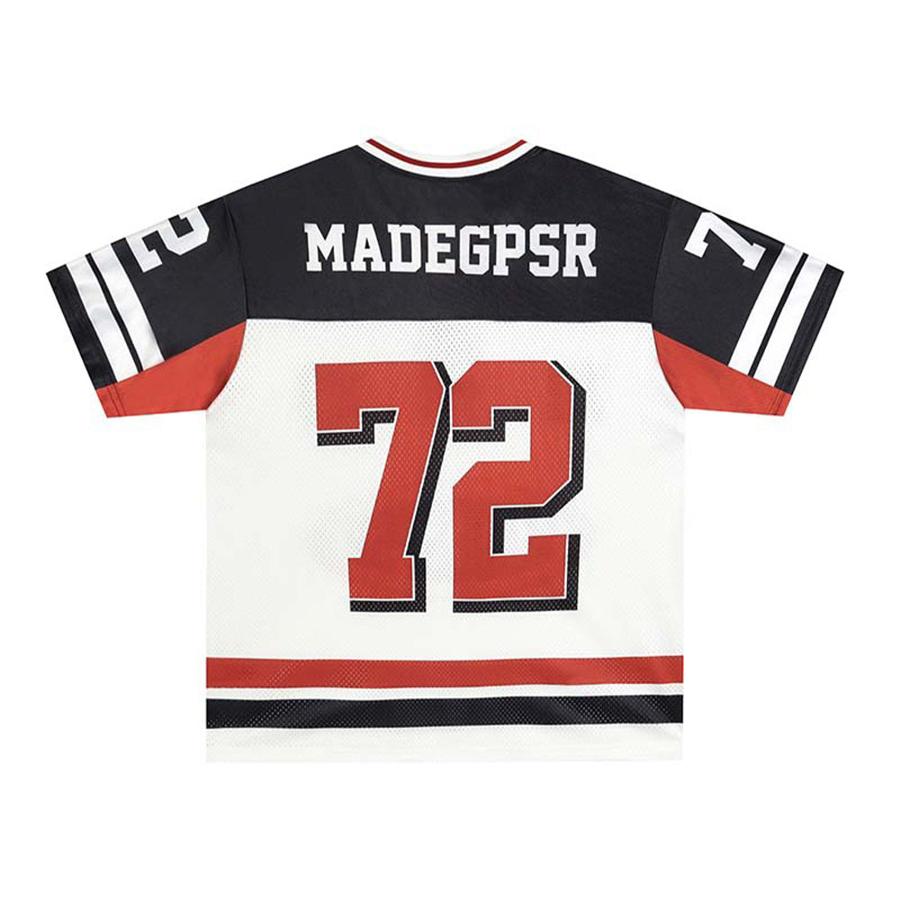 Contrast color stitching short sleeves