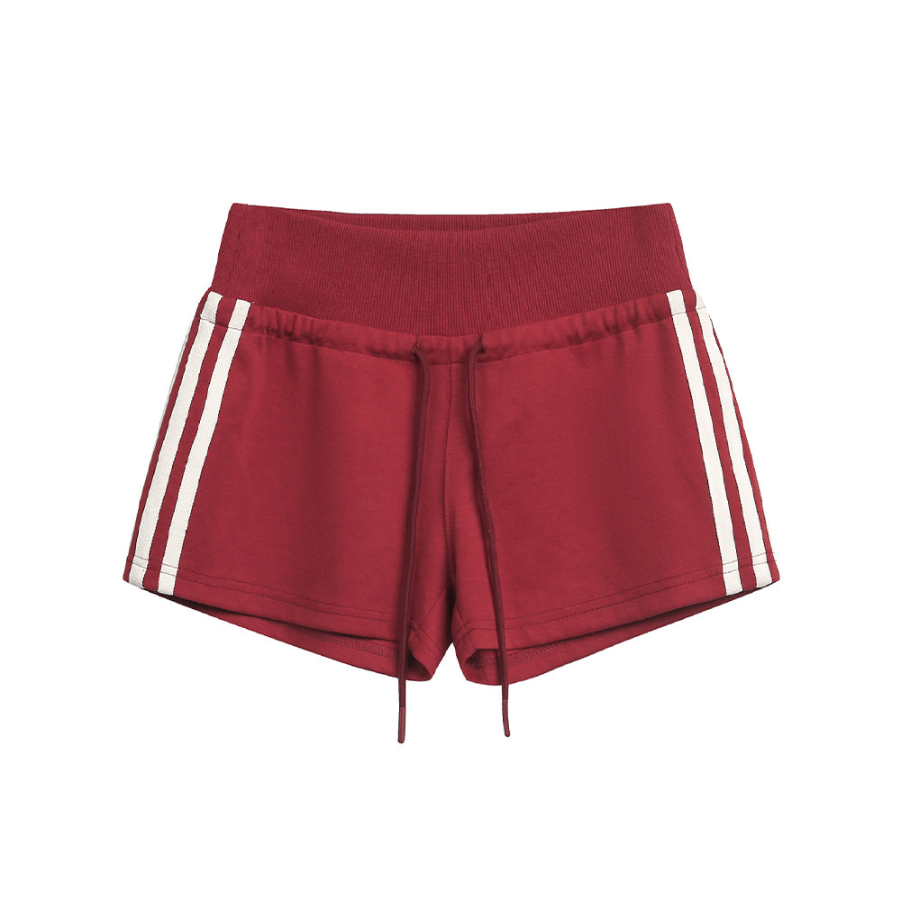 Retro Striped High Waist Shorts