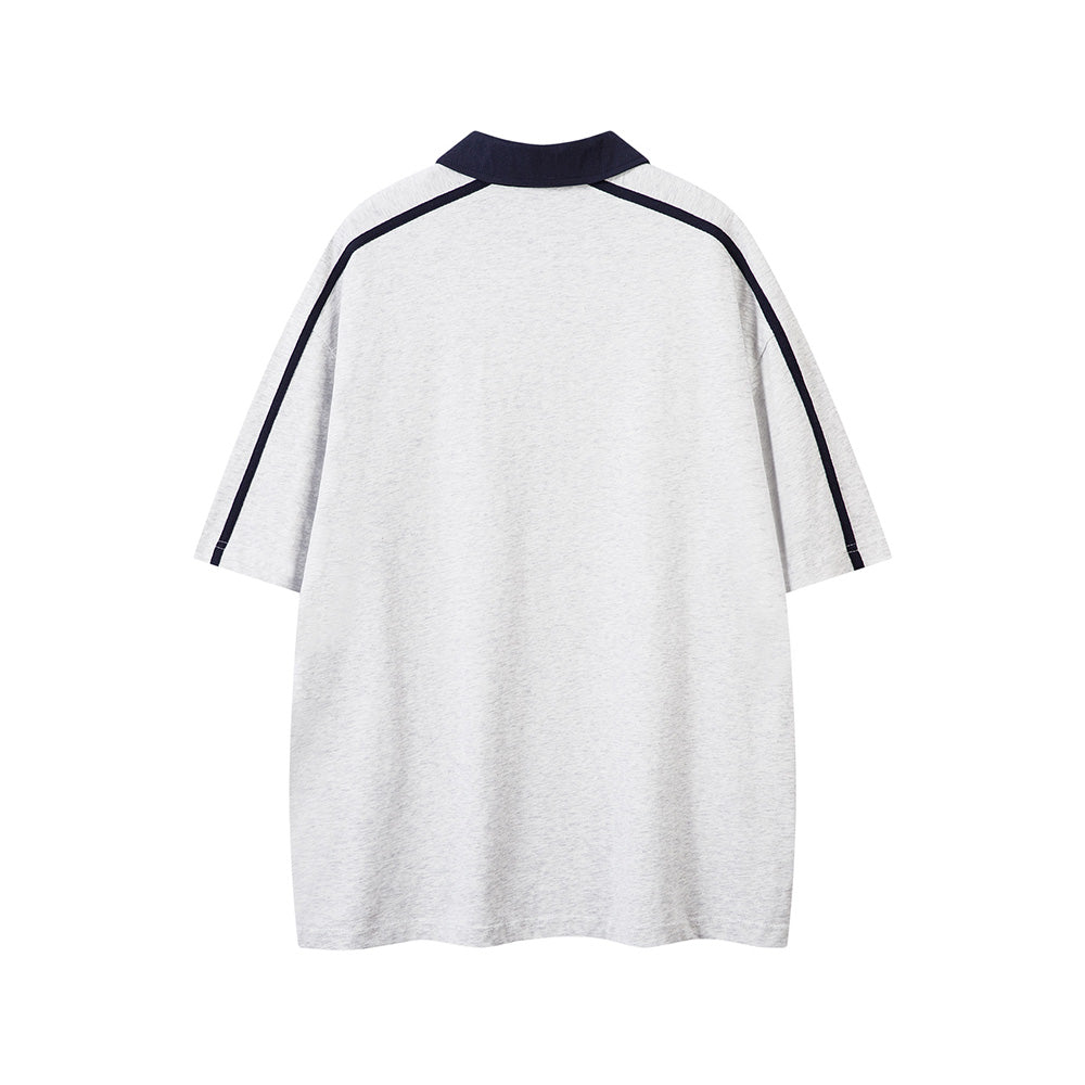 Contrast color letter short sleeves