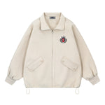 vintage badge stand collar jacket