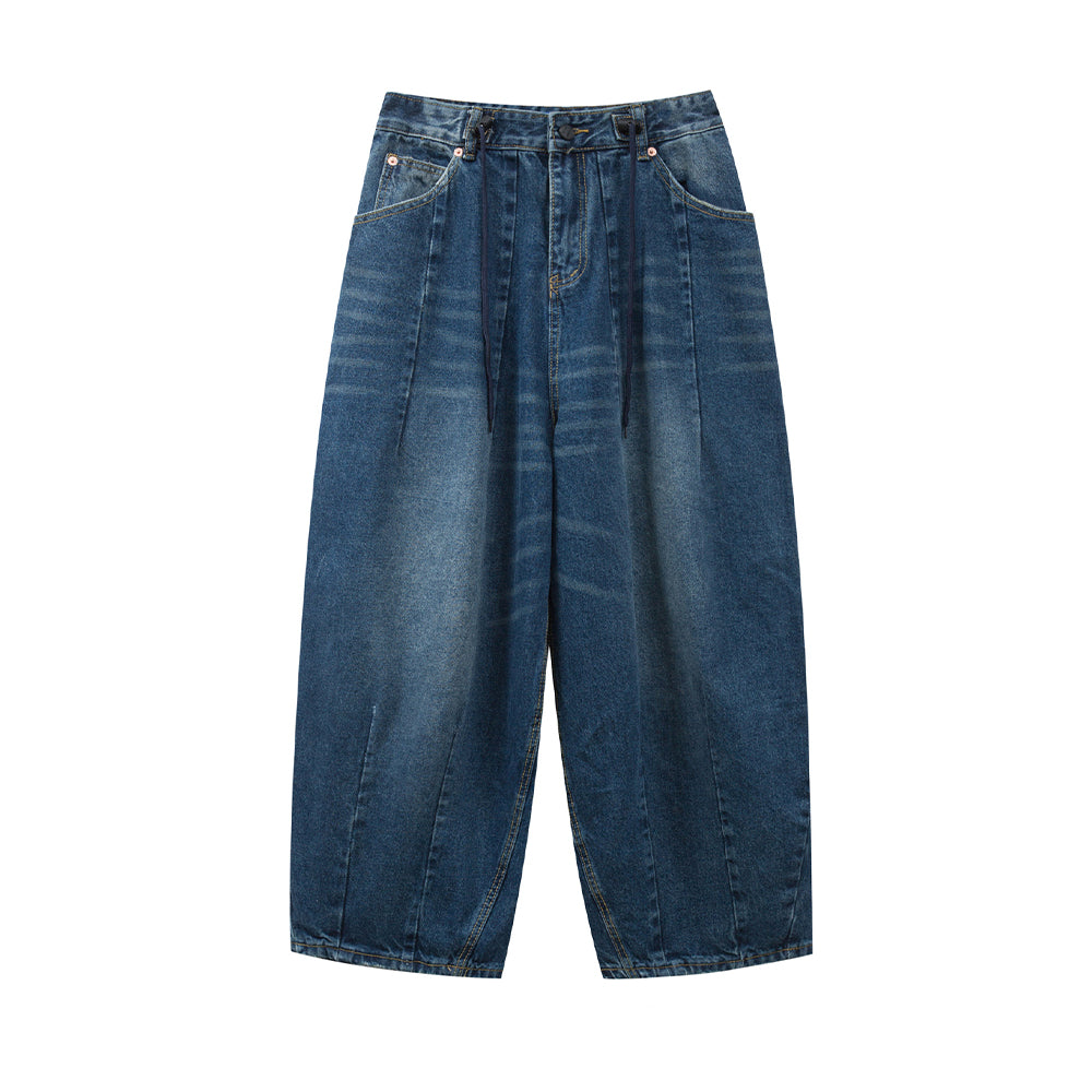 復古水洗牛仔長褲