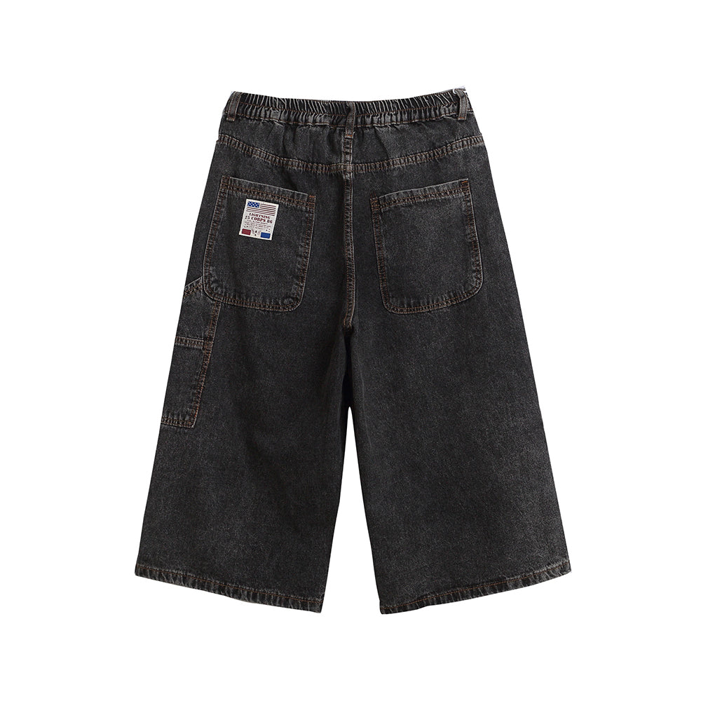 빈티지 워시드 카프리 팬츠