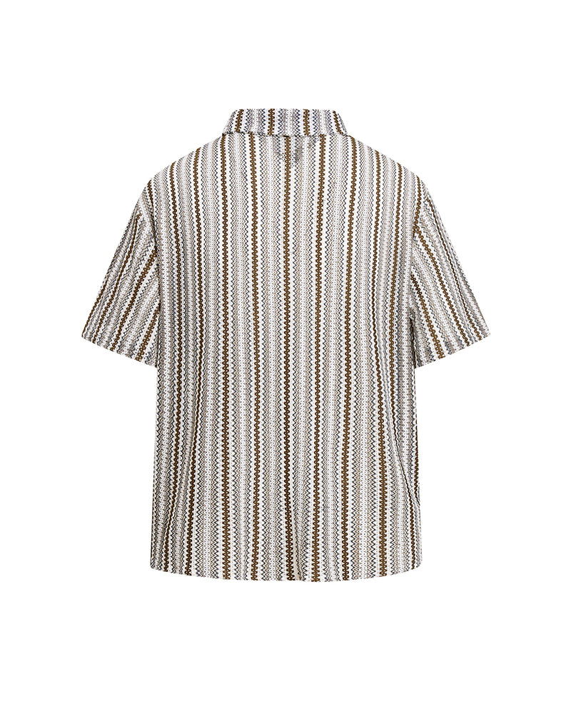 striped short-sleeved shirt