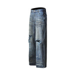 Vintage distressed straight jeans